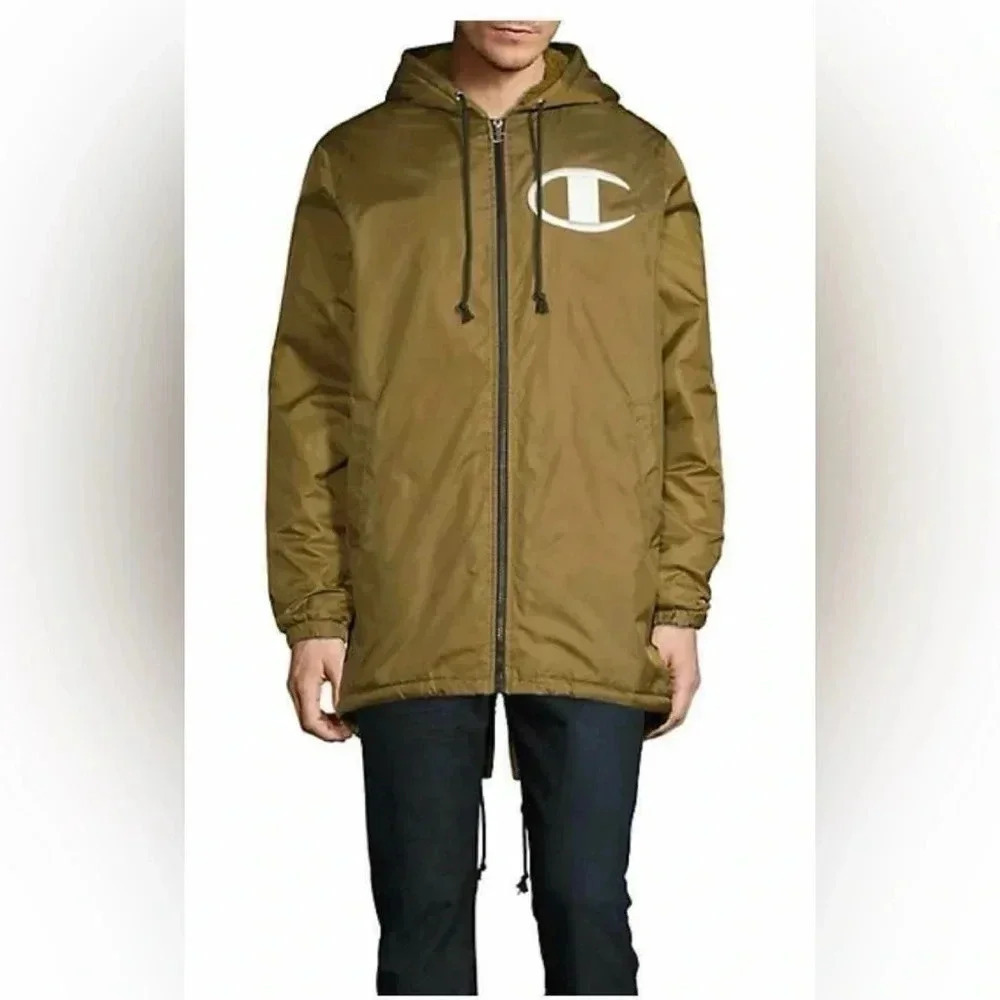 Champion Sherpa Lined Stadium Hooded Gold Jacket Size XS